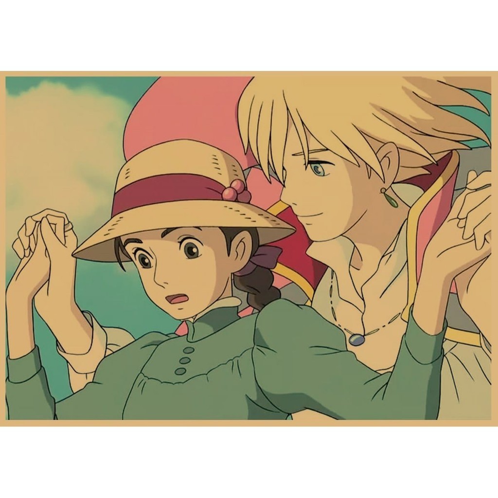 โปสเตอร์การ์ตูนแอนิเมชั่นของฮายาโอะมิยาซากิแอนิเมชั่นญี่ปุ่น Totoro Spirited Away Retro Vintage สติ๊กเกอร์ติดผนังตกแต่งบ้าน - รูปที่ 2