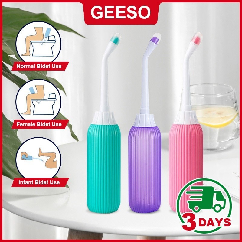 GEESO 500ML แบบพกพามือถือ Bidet สเปรย์ทําความสะอาดส่วนบุคคลสุขอนามัยขวดสเปรย์ซักผ้าทําความสะอาดห้องน