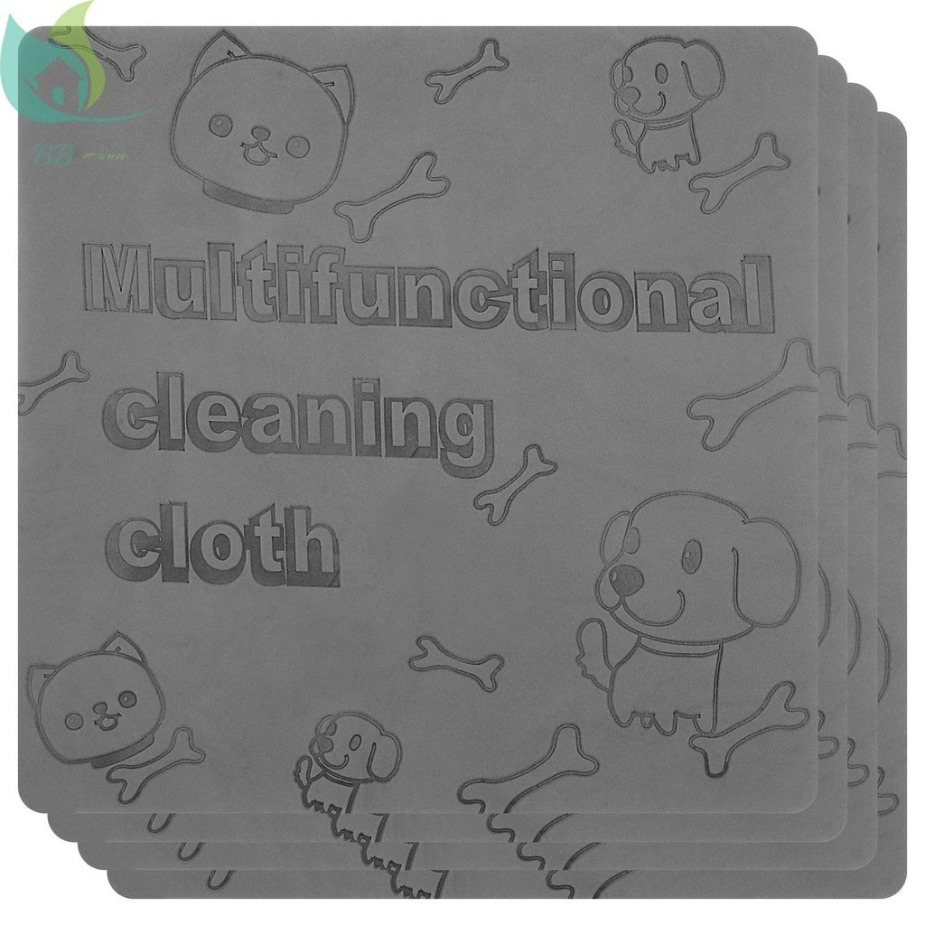 4 แพ็ค Damp ทําความสะอาด Duster ผ้าเช็ดตัวนํากลับมาใช้ใหม่ Streakless ผ้าทําความสะอาดฟองน้ํานุ่มผ้าทําความสะอาดหนา Damp ผ้าปัดฝุ่น SHOPQJC3005