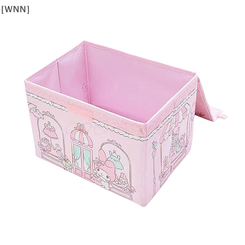 [WNN]พร้อมสต็อกน่ารักการ์ตูนอะนิเมะกล่องเก็บMelody Cinnamoroll Kuromi Hello Kittyกล่องพับเสื้อผ้าถุงเท้าOrganizer Sundriesตะกร้าTH