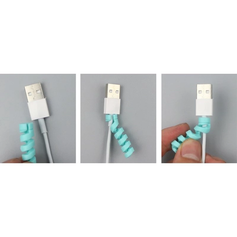 2 ชิ ้ นสายเกลียวสําหรับ Iphone Android Type C โทรศัพท ์ สายชาร ์ จ USB ฝาครอบ thumbnail 9