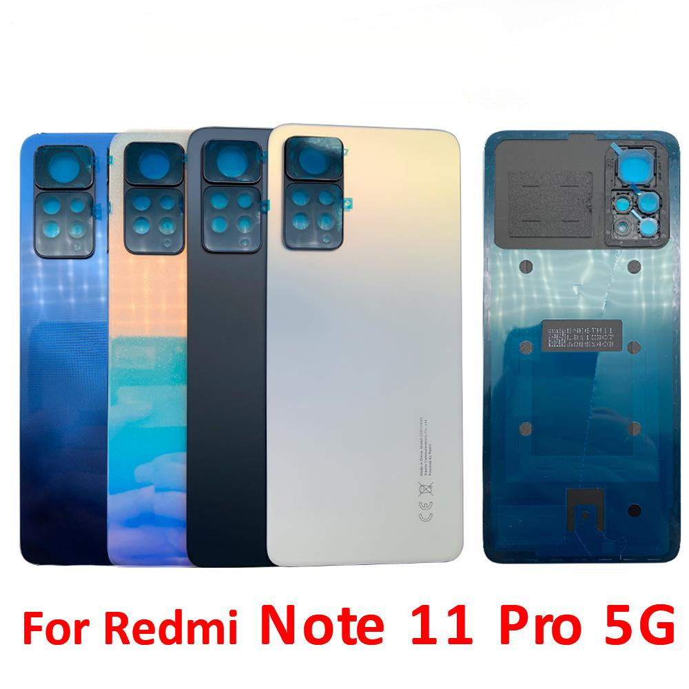 เปลี่ยนสําหรับ Xiaomi Redmi Note 11 Pro 5G ฝาครอบแบตเตอรี่ประตูด้านหลังกระจกกรณีเปลี่ยนอะไหล่ซ่อม