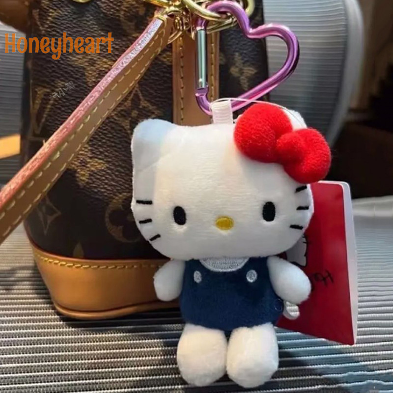 SANRIO <Honeyheart> 10 ซม.Sanrio Hello Kitty พวงกุญแจตุ๊กตา Kawaii การ์ตูนหัวใจหัวเข็มขัดตุ๊กตาของเล่นจี้น่ารักกระเป๋าเป้สะพายหลังเครื่องประดับของขวัญ Charm Nice