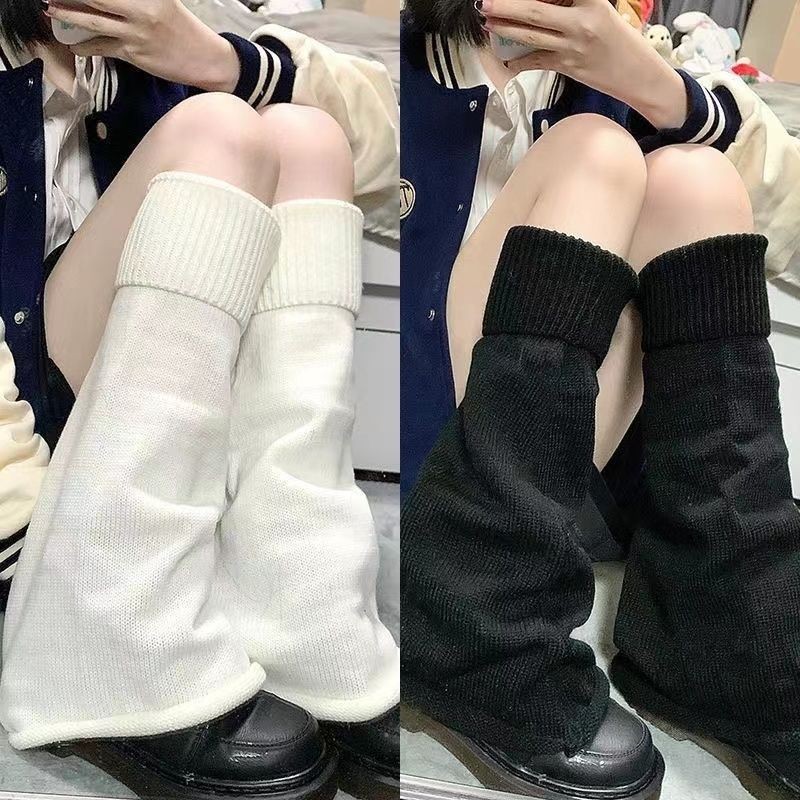 ถุงเท้าถุงเท้าถุงเท้ากองสไตล์ฤ jk Harajuku Millennium Slimmer  y2k นุ่มสาวถักญี่ปุ่นขาปกเอเชียวัฒนธรรม U0K2