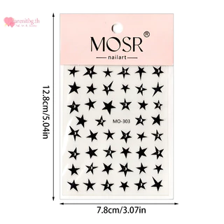 Renbg 3D ไม่สม่ําเสมอ Pentagram Rhinestone สติ๊กเกอร์ติดเล็บ Y2K Satr เล็บ Decals Starlight Charm ฟอยล์ตกแต่ง Self กาว TH