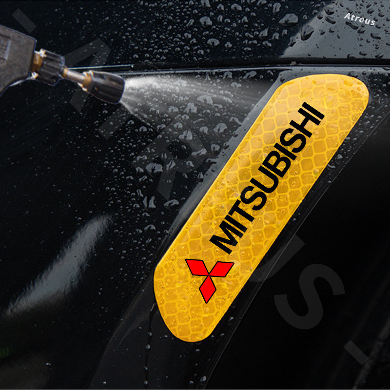 4พีซี Mitsubishi สติกเกอร์เรืองแสง คําเตือนความปลอดภัยในรถยนต์ แบบสากล เทปเปิด สะท้อนแสงสูง for Mitsubishi Xpander Cross Triton Grandis Attrage Mirage Outlander Xforce Pajero Sport ASX - รูปที่ 4