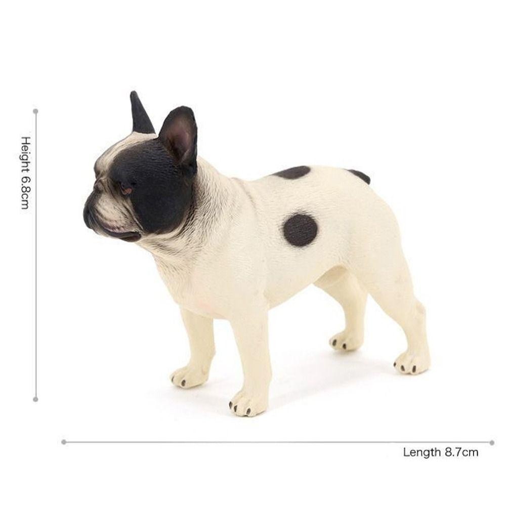 Rbyte Bulldog ตุ๊กตา, Miniature สุนัขสมจริงสัตว์รุ่น, ของเล่นเด็กฟาร์มสุนัขเครื่องประดับจําลอง French Bulldog รูปตกแต่งบ้าน