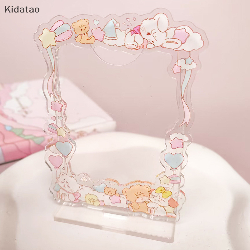 Kidatao การ์ตูนอะคริลิค Photocard กรอบผู้ถือจอแสดงผลน่ารักกรอบรูปโปสเตอร์ขาตั้งจอแสดงผล Ins ผู้ถือภาพหวานเดสก์ท็อปตกแต่งใหม่