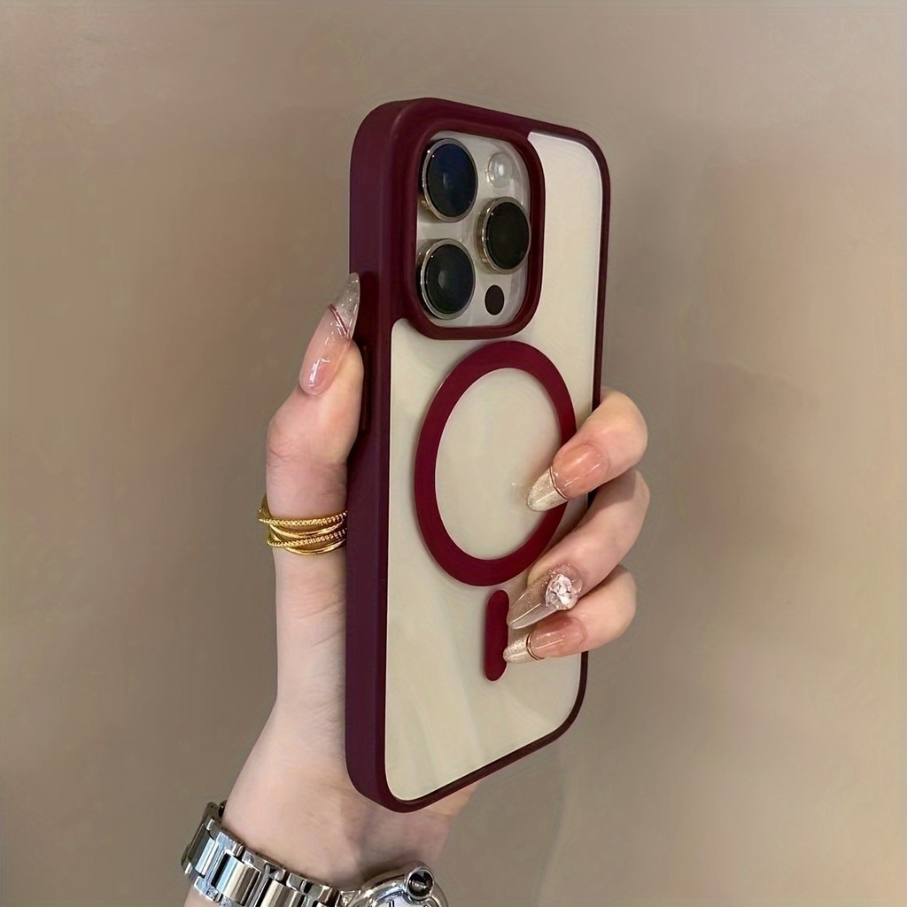 เหมาะสําหรับ iPhone 15 14 13 12 11 Pro Max Plus X XS XR 13Mini 12Mini TPU เปลือกแม่เหล็กโปร่งใส