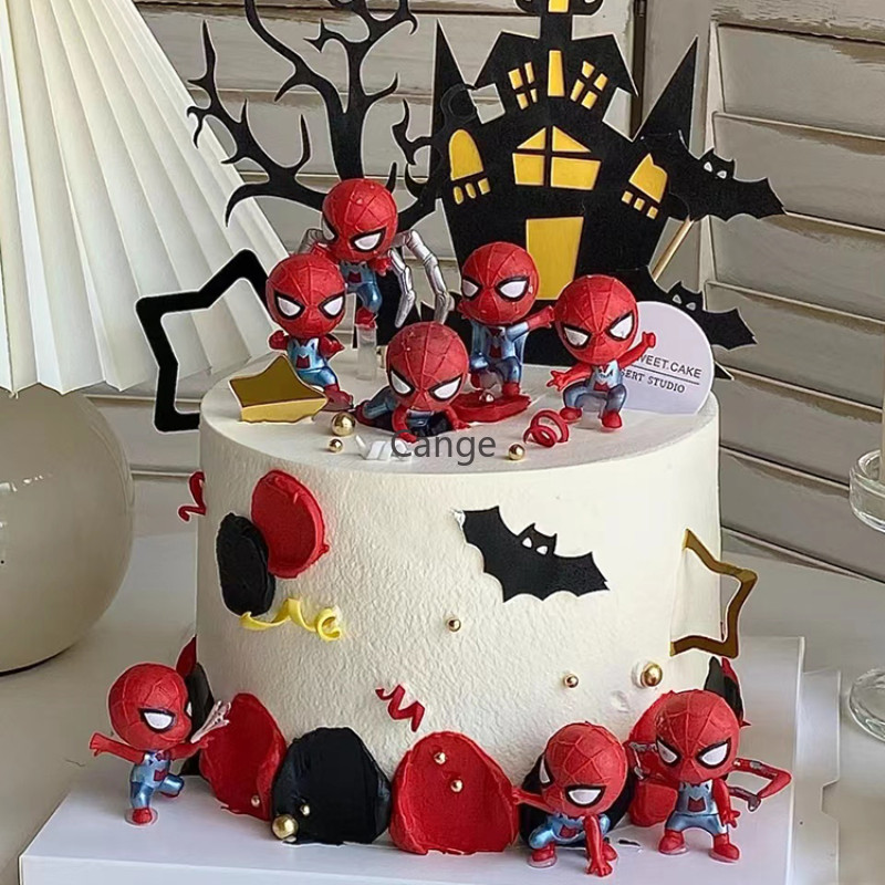 Q-version Spider Man ตุ๊กตาเครื่องประดับตกแต่งเค้ก