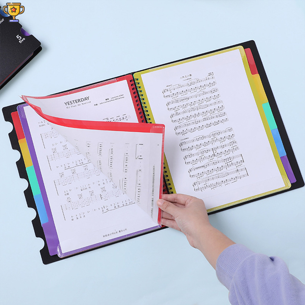Creative Music A4 แผ่นเพลงโฟลเดอร์เปียโนแผ่นเพลง Multi-Functional Practical Storage Rack Binder TRTH