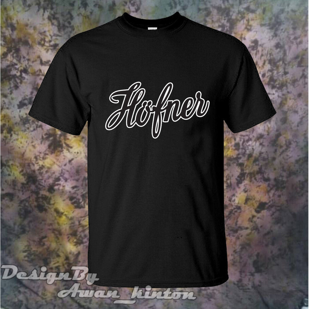 เสื้อยืดสีดํา Hofner Guitar Logo Short Sleeve