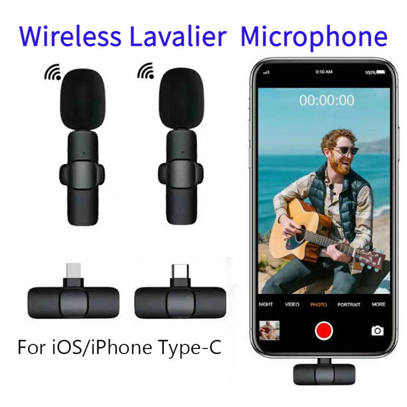 ไมโครโฟนแบบหนีบเสื้อไร้สายบลูทูธมืออาชีพสําหรับ ไอโฟน/ไอแพด ยูเอสบี ไร้สายเสียงรบกวนยกเลิกไมโครโฟนบันทึกสําหรับการสัมภาษณ์วิดีโอถ่ายทอดสด