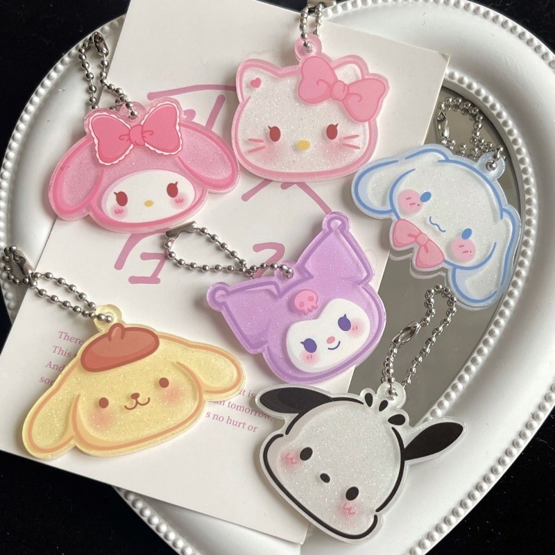 SANRIO อะคริลิค ซานริโอ พวงกุญแจน่ารักและหวาน ของผู้หญิง หัวใจ คุโรมิ มายเมโลดี้การ์ตูนแอนิเมชั่นจี้กระเป๋าอุปกรณ์เสริมของขวัญวันเด็ก