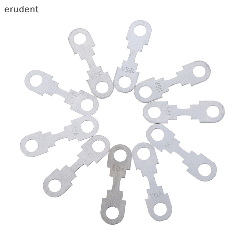 Erudent 10 ชิ้น 30A-150A 32VDC รถยนต์แบนสังกะสีแผ่นฟิวส์ขนาดเล็กแผ่นสําหรับรถยนต์ใหม่