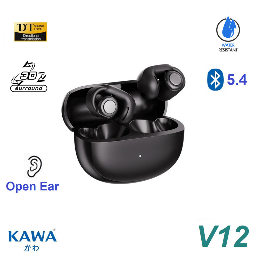 หูฟังบลูทูธ Kawa V12 3D Surround Sound บลูทูธ 5.4 กันน้ำ IPX5