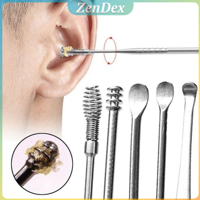 Z.D. ชุดไม้แคะหู พร้อมกล่องใส่ คุณภาพดี  วัสดุสเตนเลส  ขนาดสามารถพกพา Ear picking set
