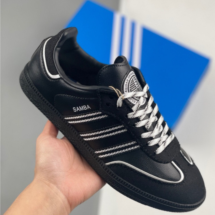 Adidas Originals Samba OG "สีชมพู" "All Things Xunzong" Series รองเท้า Samba ย้อนยุคสีใหม่