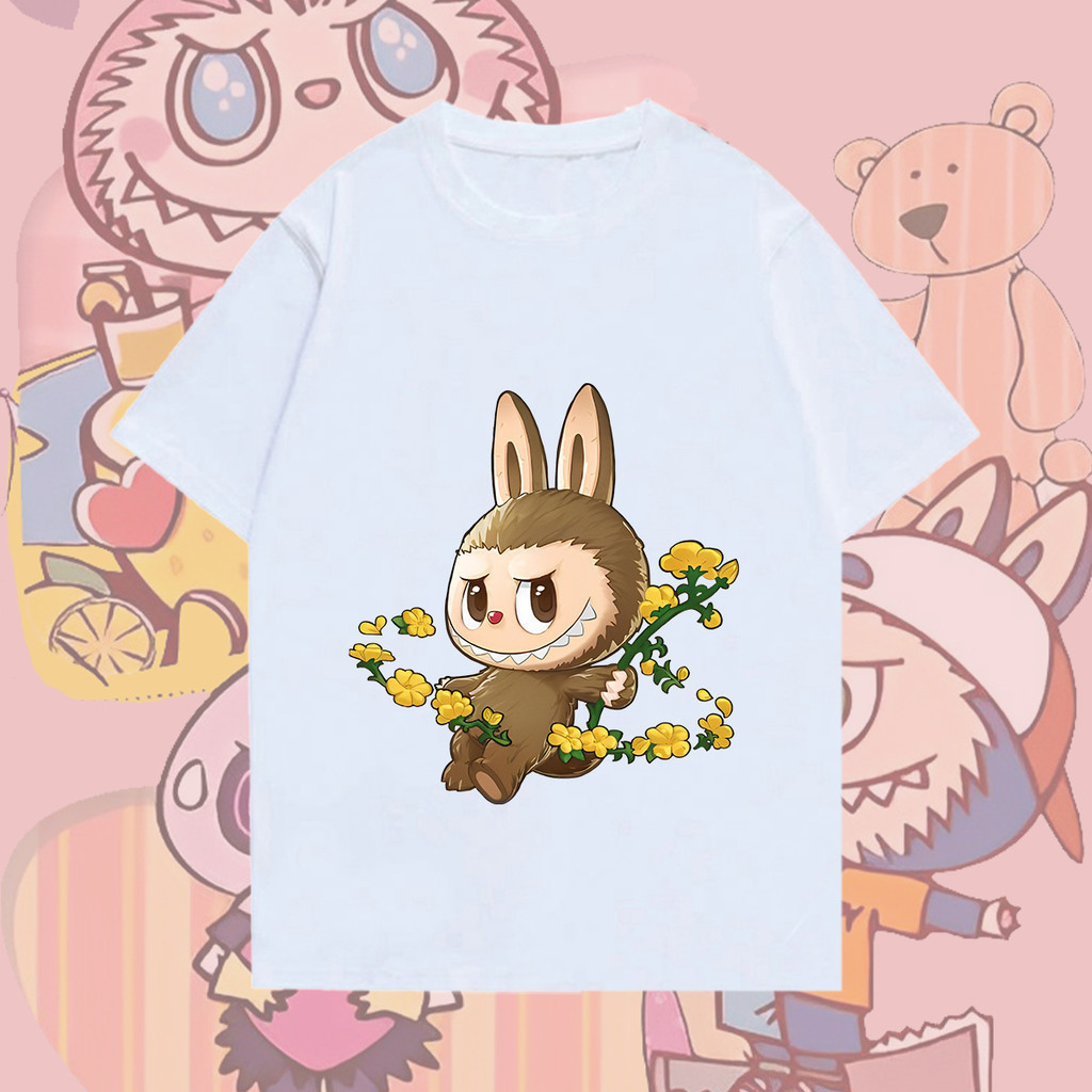 🔥พร้อมส่ง&COD🔥RINA STUDIO Labubu Pop Mart  เสื้อยืดพิมพ์ลาย