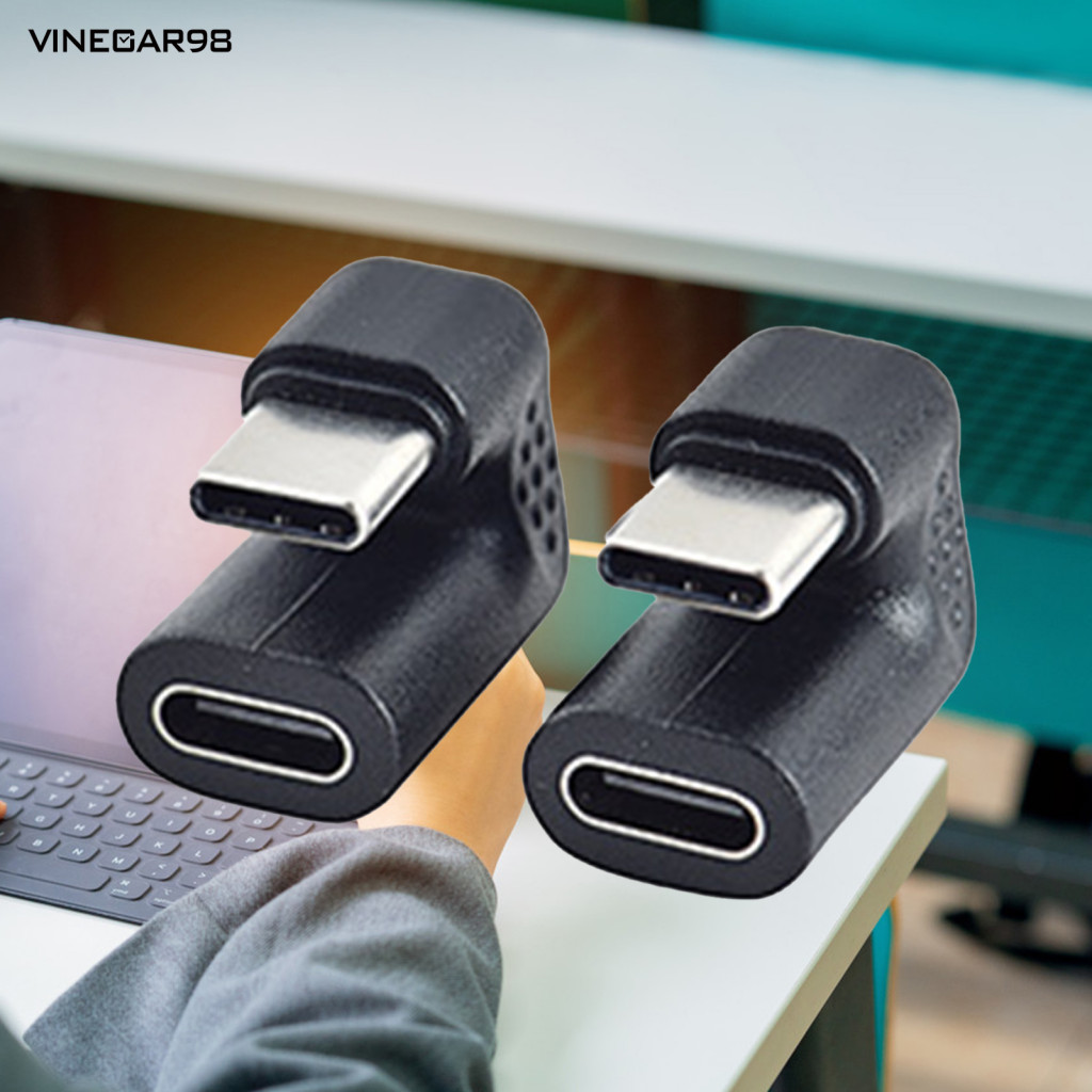 Vine Type-C Adaptor สะดวก Stable Transmission PVC U-รูปมุม Type C ขั้วต่อชายต่อหญิงสําหรับแท็บเล็ต