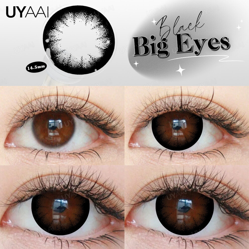 2PCS/1Pair คอนแทคเลนส์สี มีค่าสายตา 0.00~-6.00 Big Eyes รายเดือน 14.5 มม ชุดคอนแทคเลนส์ รายเดือน ปริ
