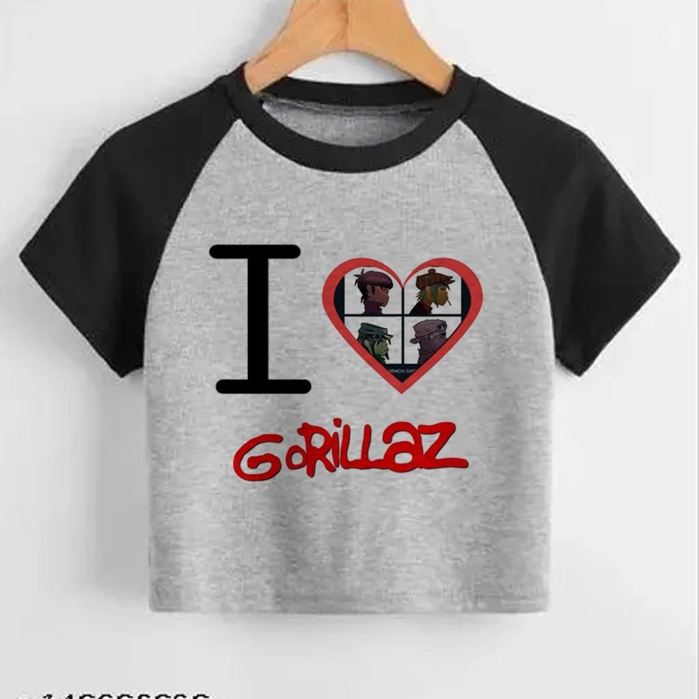 Gorillaz tshirt ผู้หญิงการ์ตูน harajuku tshirt สาว y2k ญี่ปุ่นกราฟิกเสื้อผ้า