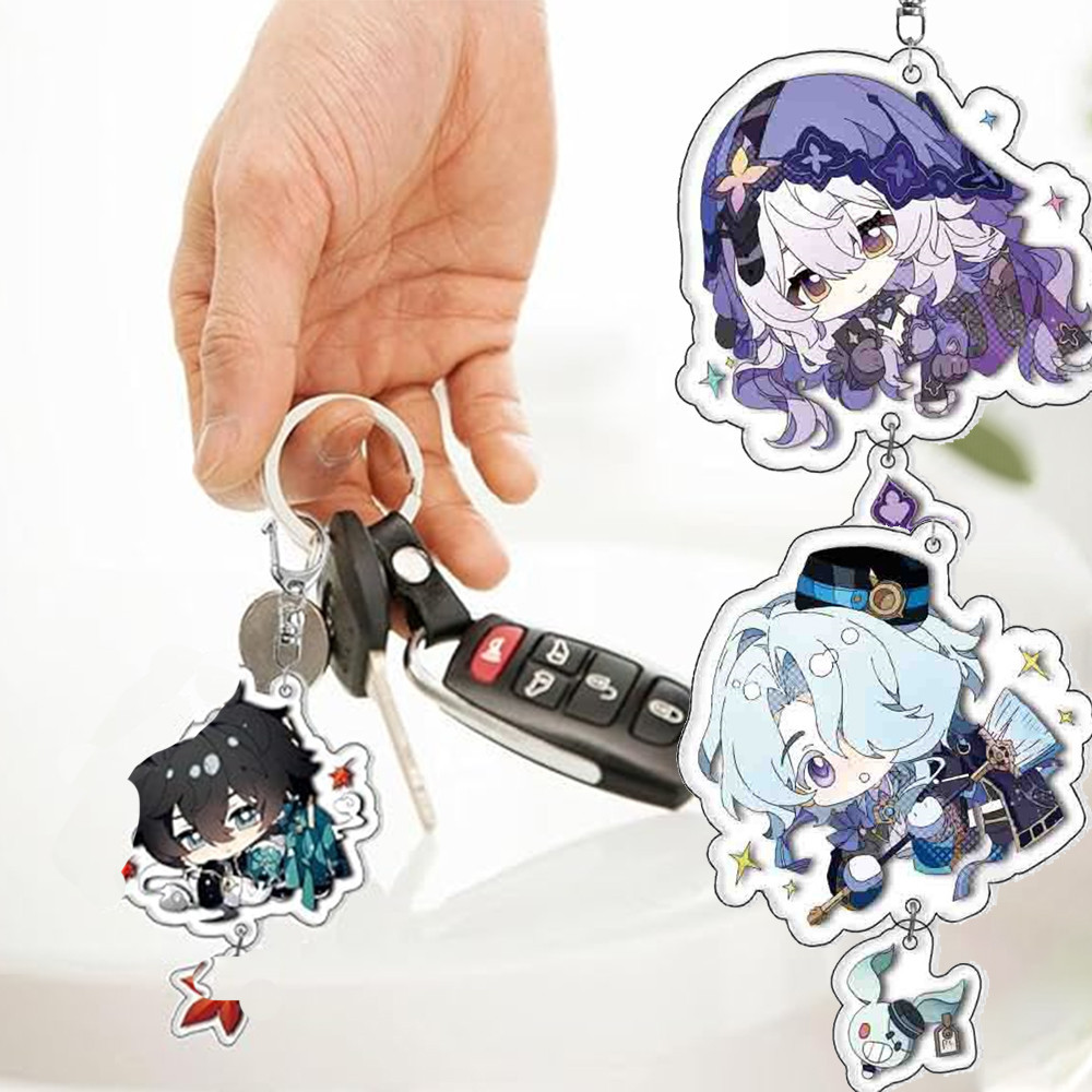 เกม Honkai: Star Rail Key แหวนสองด้าน Dan Heng Bronya Rand Asta Herta Himeko รูป Key Chain กระเป๋าเป้สะพายหลังจี้แฟนของขวัญ
