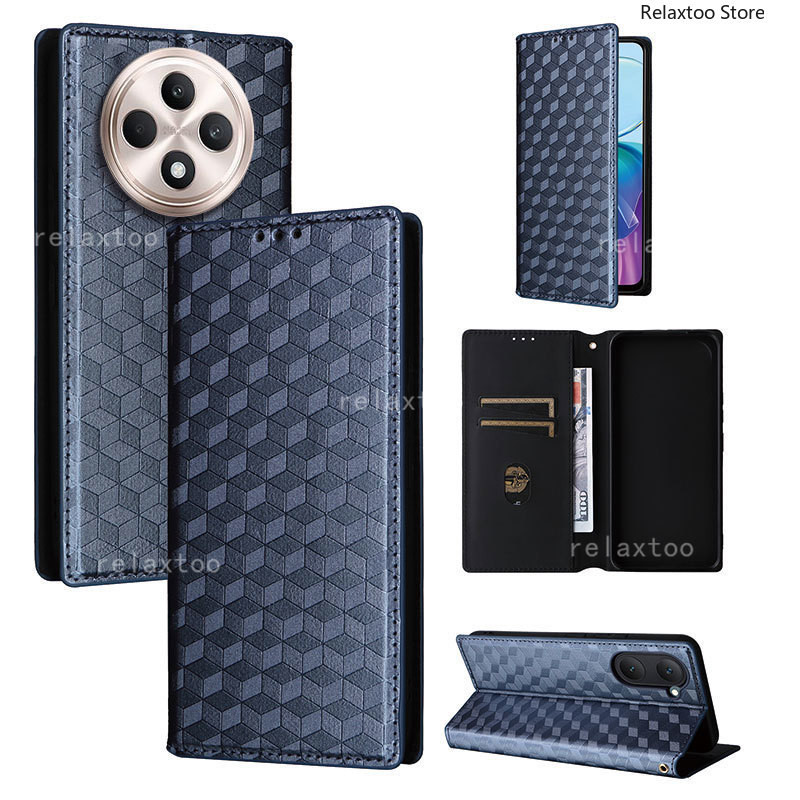 Oppo Reno12 F 5G หรูหราแม่เหล็กพลิกปลอกหนังสําหรับ OPPO Reno 12 Pro F 12F 12Pro Reno12Pro Reno12F 5G ธุรกิจพร้อมกระเป๋าสตางค์กันกระแทกป้องกันปกหลังปลอก
