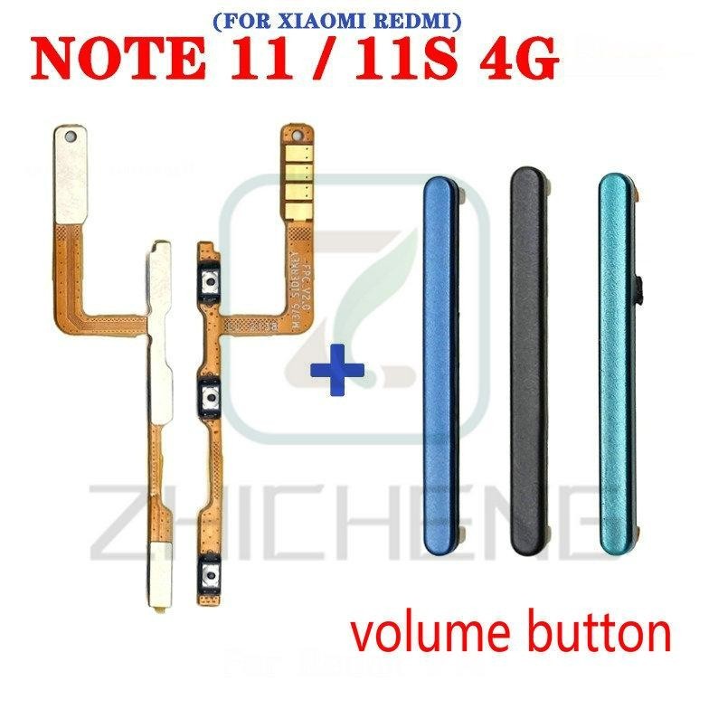 ปุ่มปรับระดับเสียงไฟ flex สําหรับ Redmi Note 11 11S 4G ON OFF ปุ่มสวิตช์กุญแจด้านข้าง flex Cable