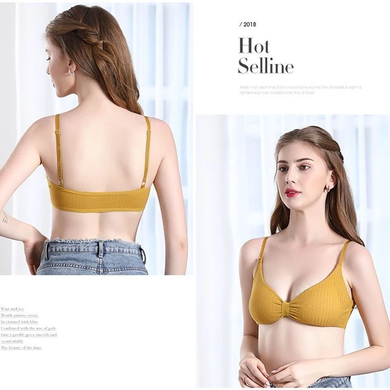 TT HOME 🔥มาใหม่🔥บราทรงโบว์7สี แบบสวม มีฟองน้ำสายปรับได้