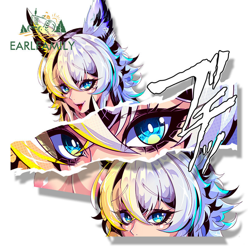 Earlfamily Gyaru Furry สาว Fanart รถสติกเกอร์การ์ตูน Occlusion Scratch กระดานโต้คลื่นรถจักรยานยนต์ไวนิล Decal Amusing กันน้ํารถอุปกรณ์เสริม