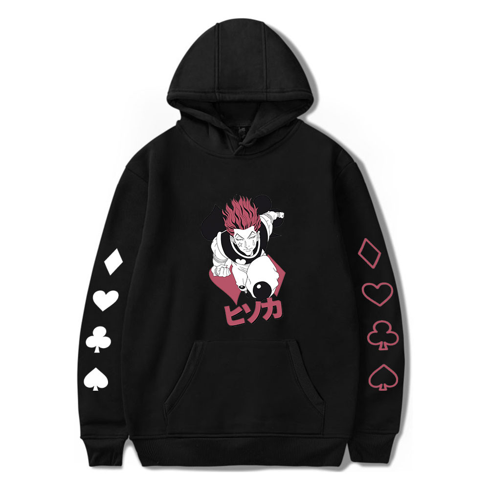 Baju-M-3XL การ์ตูน Hisoka อะนิเมะ Hoodies ผู้ชาย/เสื้อลําลอง Hooded กีฬาพิมพ์ Hisoka ขนาดใหญ่ Hoodie