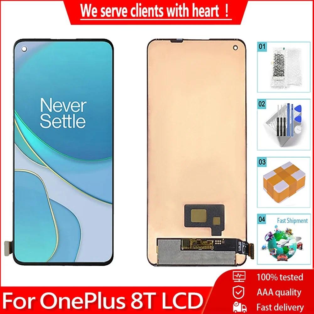 6.55 "Original สําหรับ OnePlus 8T จอแสดงผล LCD หน้าจอสัมผัส 1 + 8T KB2001 KB2000 KB2003 KB2005 LCD D
