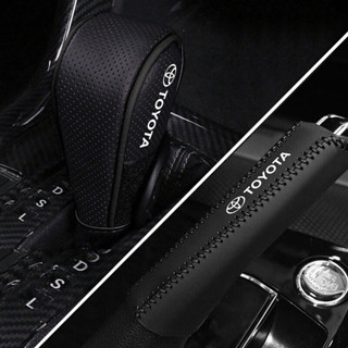 หนัง PU เกียร์รถเกียร์ Shift Knob Cover รถ Auto Handbrake ฝา…