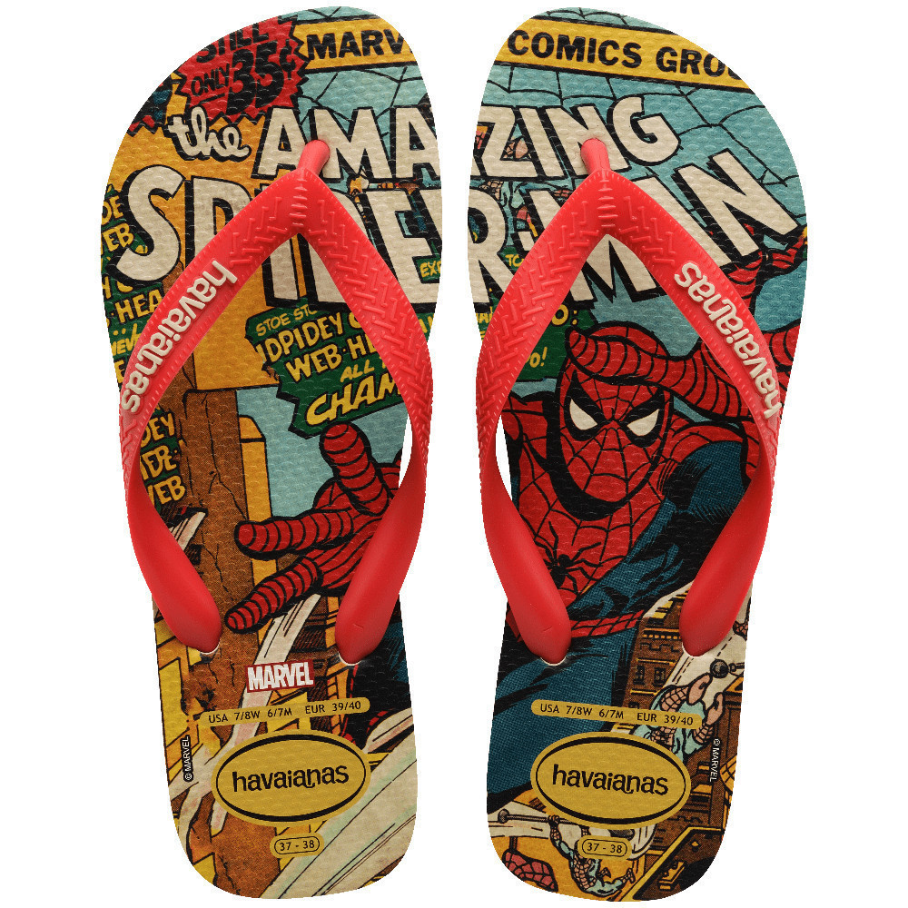 HAVAIANAS รองเท้าแตะผู้ชาย Top Marvel Classics Flip Flops RED 41470128746M_H3REXX