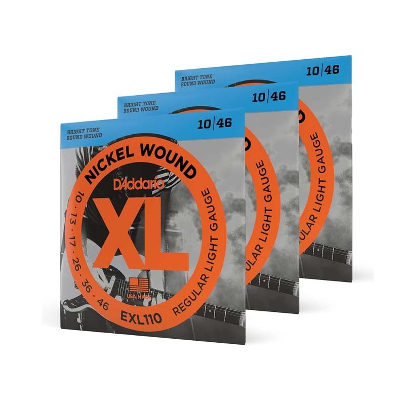 สายกีตาร์ไฟฟ้า D'Addario EXL110/EXL115/EXL120 แพ็ค 3 เส้น