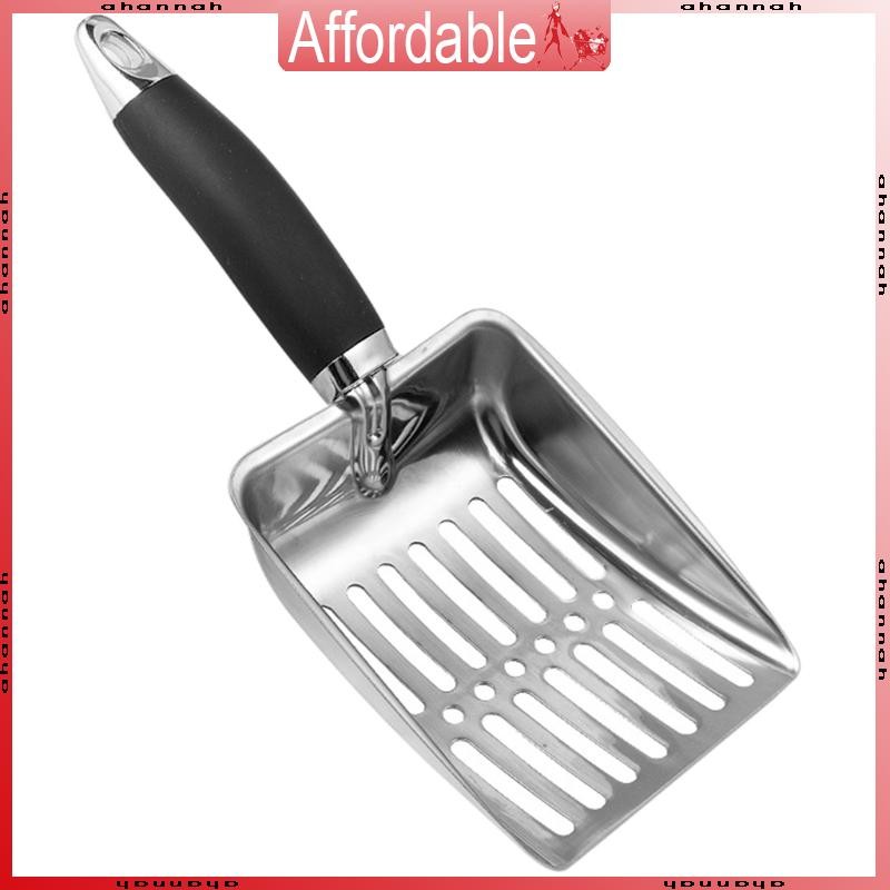 Ah ที่ตักทรายแมวขนาดใหญ่ Poops Shovel Hollowed Metal Scooper Tool