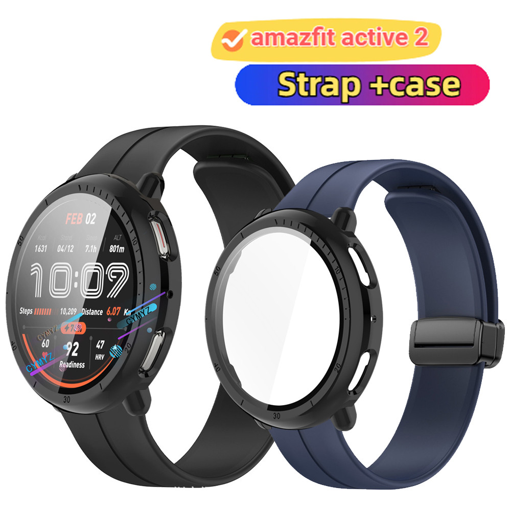 สําหรับสาย Amazfit Active 2 สายซิลิโคนสําหรับสาย Amazfit Active2 สายรัดข้อมือกีฬาสําหรับเคส Amazfit 
