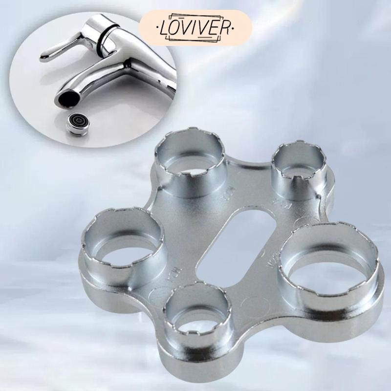 LOVIVER Faucet Aerator Removal ติดตั้งและลบเครื่องมือแทนที่มัลติฟังก์ชั่นอ่างล้างจาน Aerator Removal Aerator ประแจกุญแจ Bubbler ประแจ