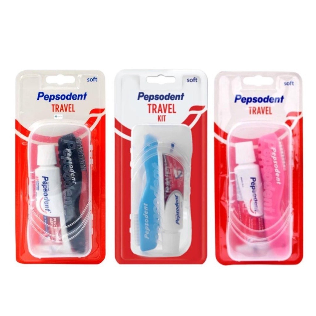 PEPSODENT TRAVEL TOOTHBRUSH KIT 3 ชิ้น / PEPSODENT MINI TRAVEL KIT - FA43 GROCERY