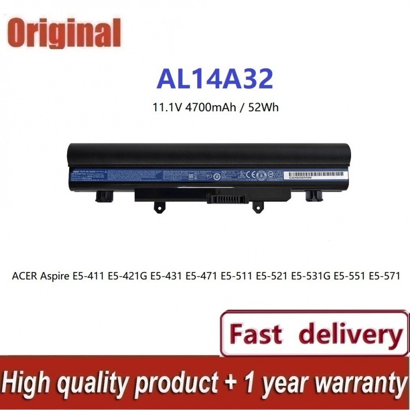 ✿ AL14A32 Acer แบตเตอรี่โน๊ตบุ๊ค Battery รุ่น AL14A32 ASPIRE E14 E5 ASPIRE E14 TOUCH - รับประกันสินค
