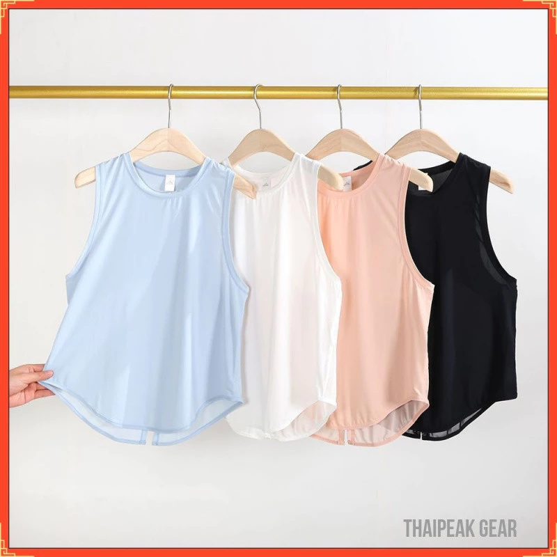 เสื้อกล้ามผู้หญิง ทรงหลวมปกปิดเนื้อ ผ้าเบาระบายอากาศ มีหลายสีพื้น