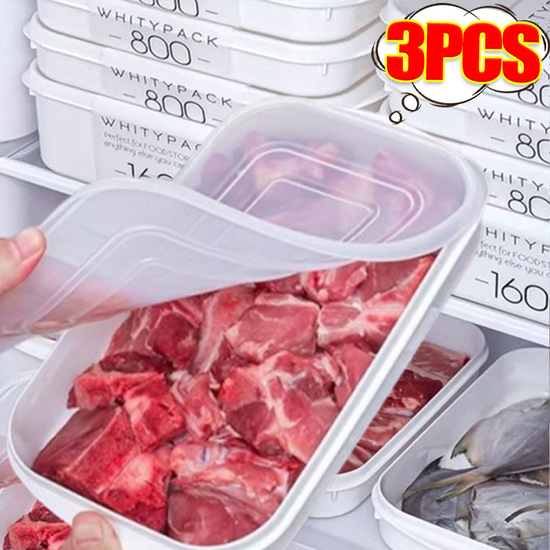 กล่องบรรจุอาหารผักในครัว- กล่องปิดผนึกรักษาความสดเกรดอาหาร - กล่องเก็บของเนื้อแช่แข็งตู้เย็นสไตล์ญี่ปุ่น