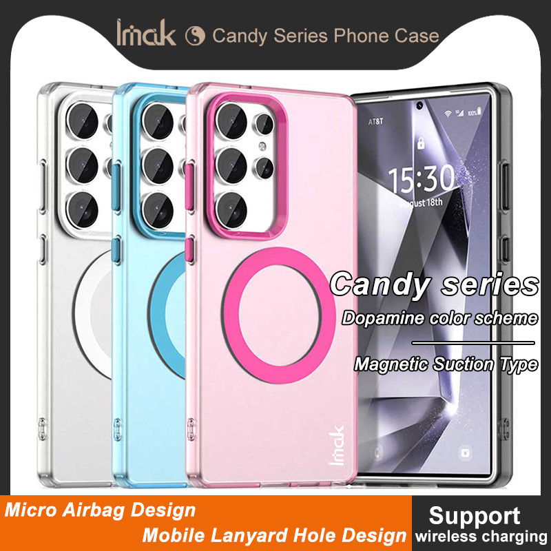 เคส Samsung S25 Ultra Imak Candy กรอบ TPU PET Hard Plate ฝาครอบแม่เหล็กสําหรับ Galaxy S25 Plus 5G