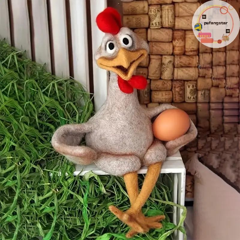 Pufangstar ตลก Rooster Figurine Creative เรซิ่นสัตว์ประติมากรรมสําหรับ Yard สนามหญ้าไก่ประติมากรรมตกแต่งบ้านเครื่องประดับ TH