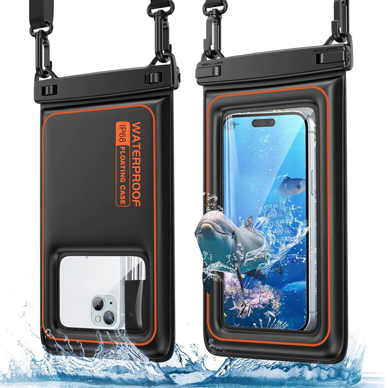 IPX8 กระเป๋าใส่โทรศัพท์กันน้ําลอย [เบาะฟองน้ํา] เคสโทรศัพท์กระเป๋าแห้งสําหรับ iPhone 17 16 15 14 Pro 13 13 Pro Max 12 11 XR XS SE, Samsung Galaxy