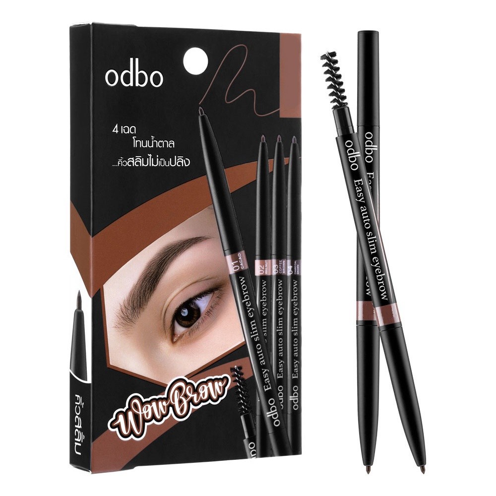 (1ชิ้น) OD781 Odbo Easy Auto Slim Eyebrow โอดีบีโอ อีซี่ออโต้สลิม อายบราว ดินสอเขียนคิ้วออโต้