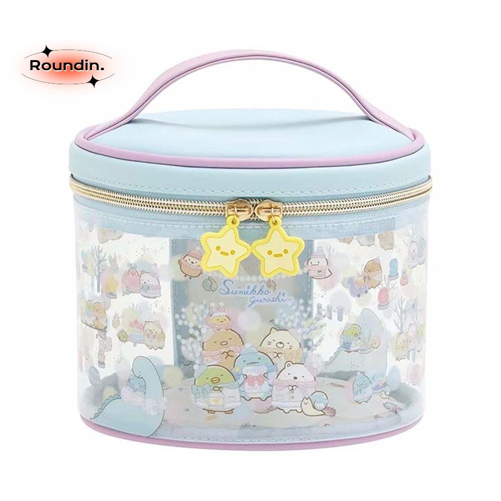 Roundin กระเป๋าแต่งหน้า,กระเป๋าเครื่องสําอางลายการ์ตูนความจุขนาดใหญ่,กระเป๋าเดินทางแบบพกพาคุณภาพสูง