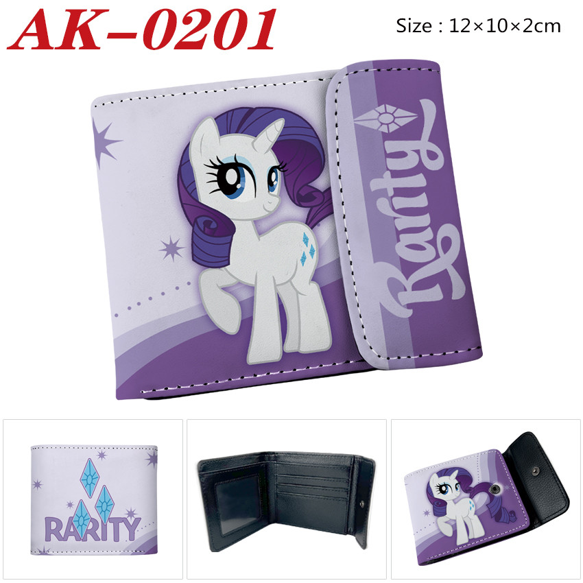 My Little Pony Team Color Hidden Buckle PU Leather Short Wallet Student Cartoon Card Purse