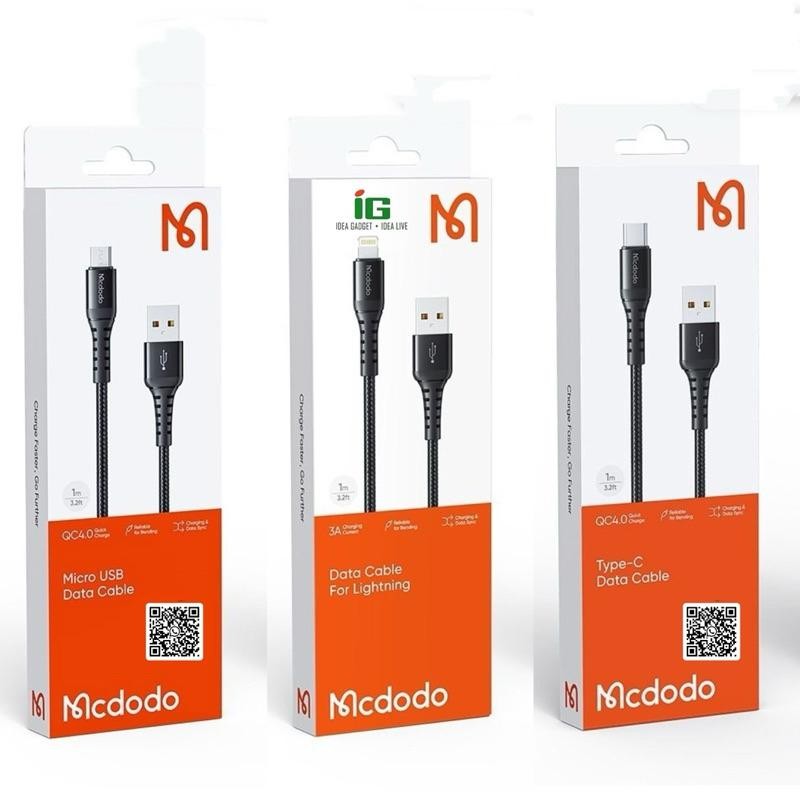 Mcdodo QC 4.0 3A CA-2271/ CA-2261/ CA-2281 สายไนลอนถักยาว 1M